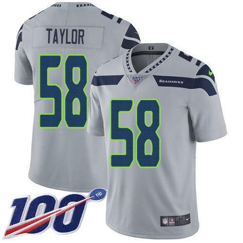 Nike Seahawks #58 Darrell Taylor Grey Alternate Youth Stitched NFL 100th Season Vapor Untouchable Limited Jersey